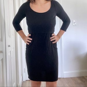 H&M maternity and nursing dress in black size S